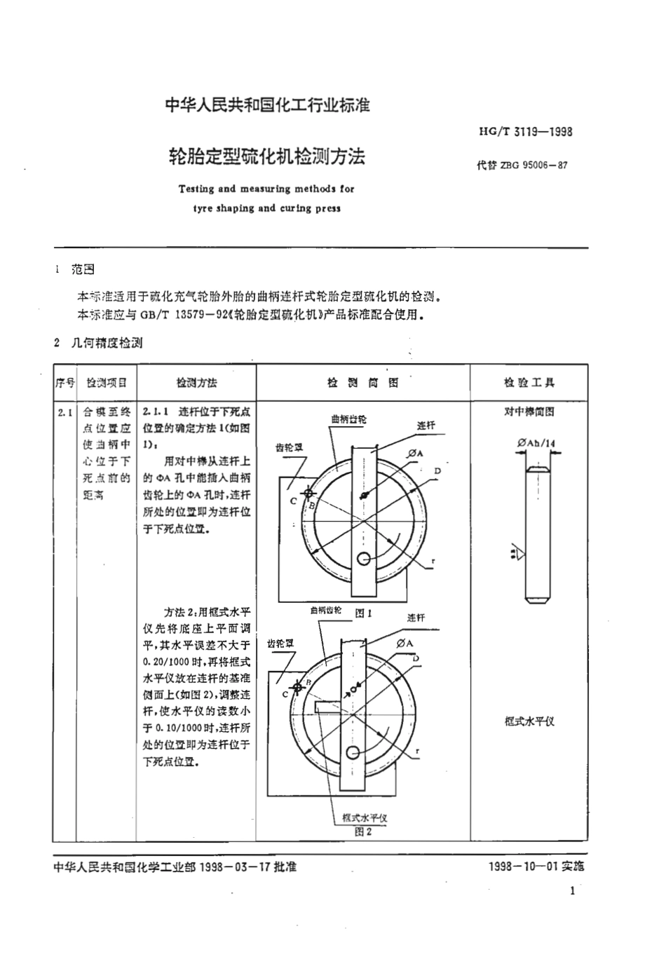 HGT 3119-1998 轮胎定型硫化机检测方法.pdf_第3页