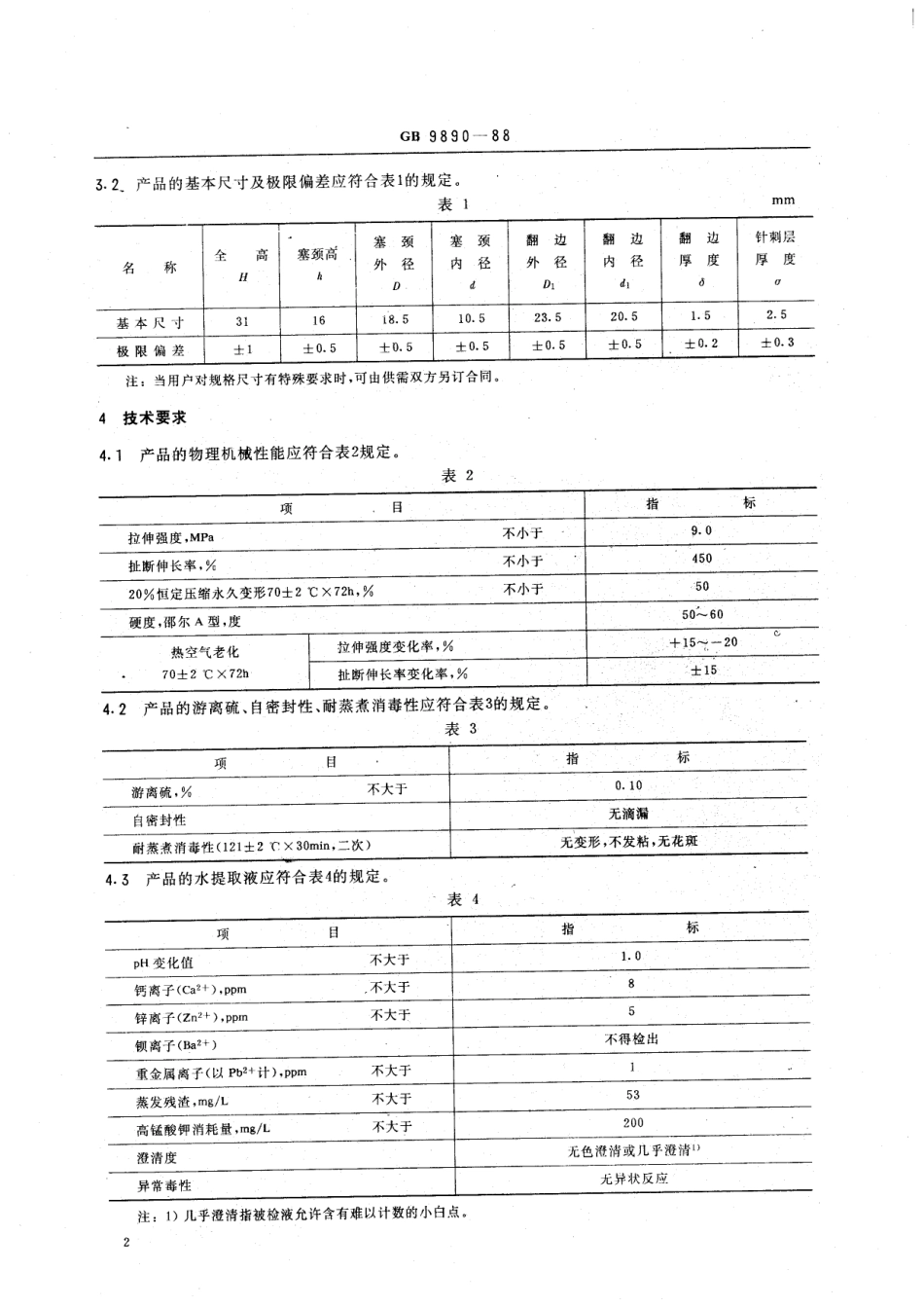 HGT 2948-1988 医用输液橡胶瓶塞.pdf_第3页