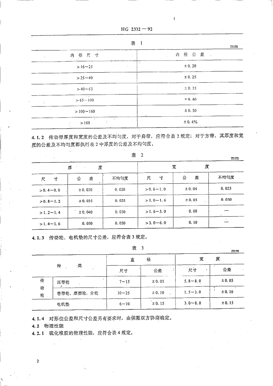 HGT 2332-1992 收录机主要橡胶配件.pdf_第3页