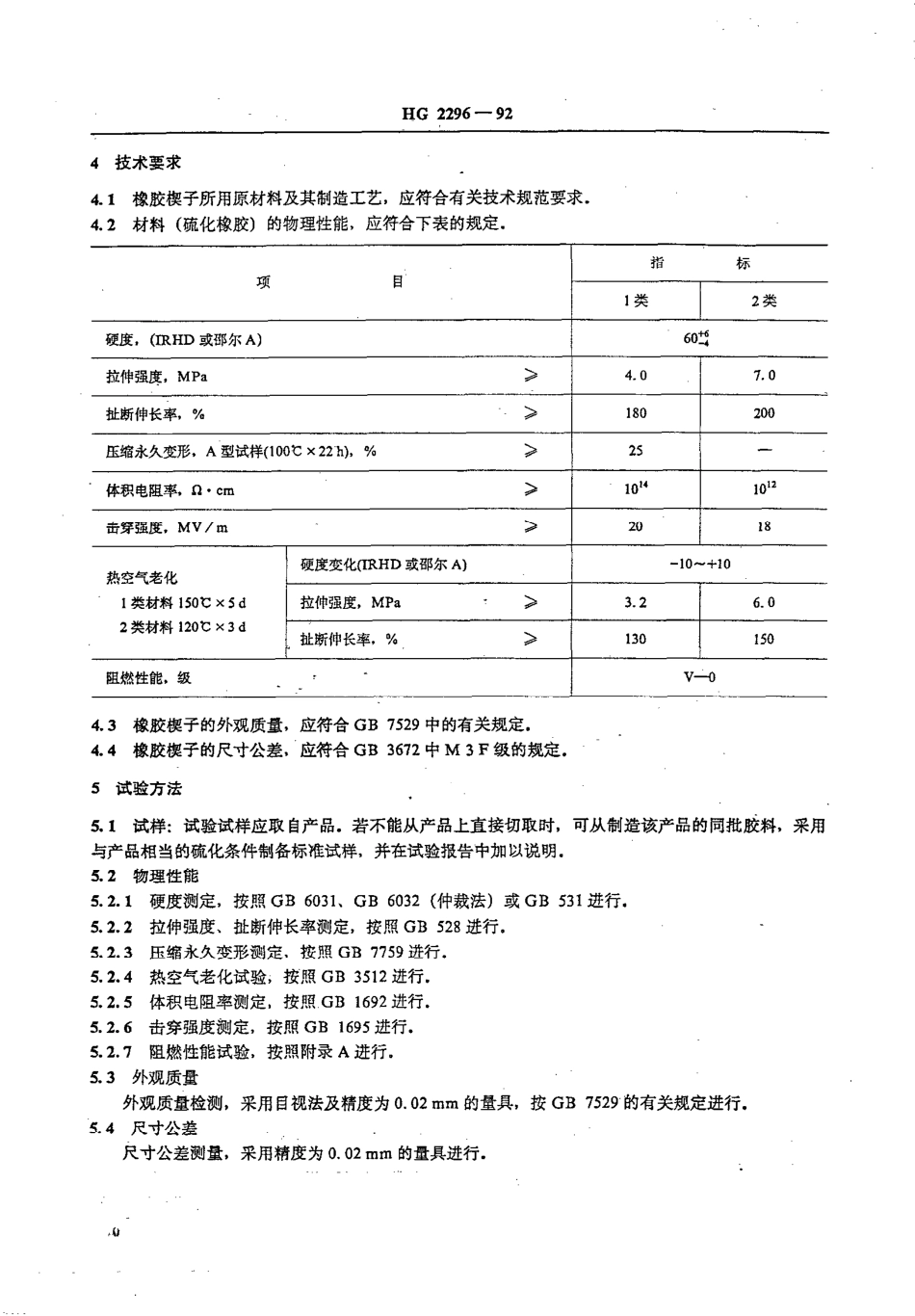 HGT 2296-1992 彩色电视机用橡胶楔子.pdf_第2页