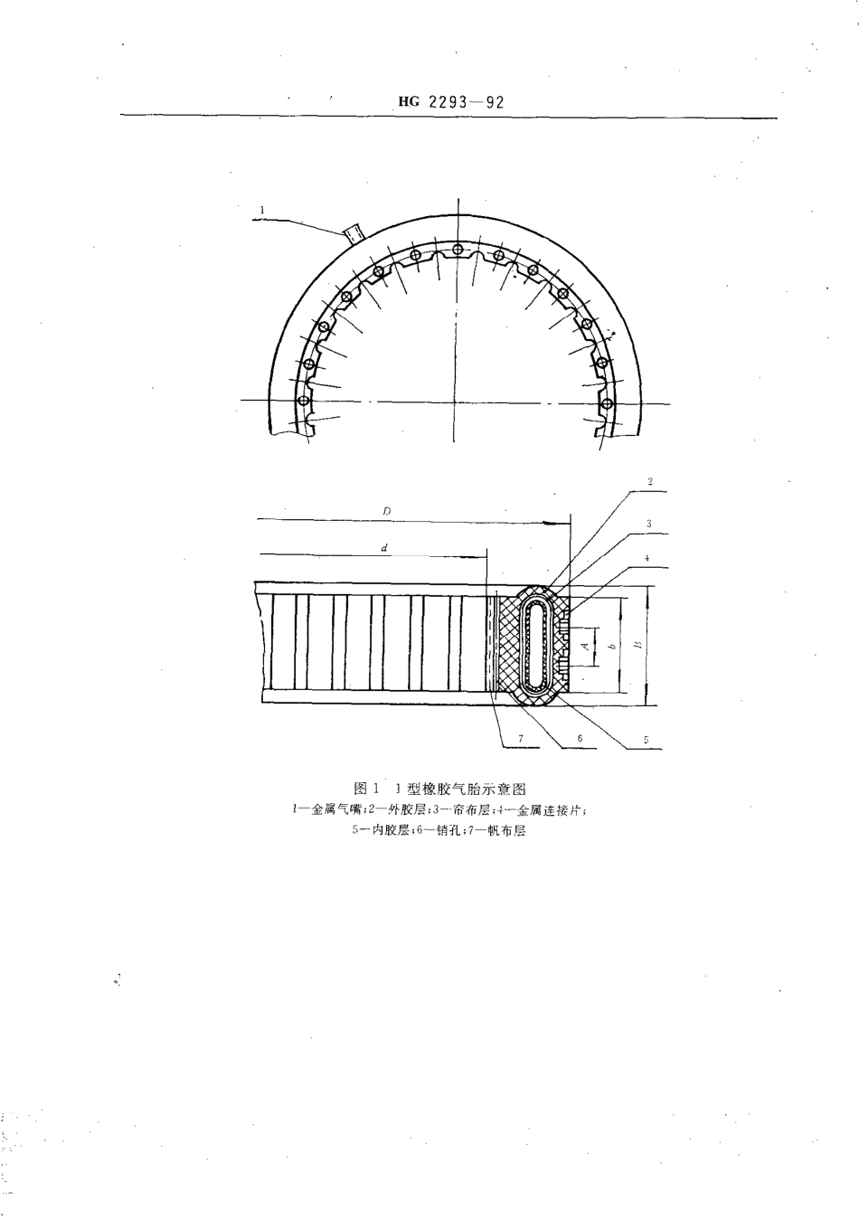 HGT 2293-1992 离合器用橡胶气胎.pdf_第2页