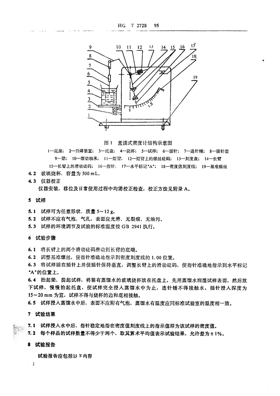 HG 2728-1995 橡胶密度的测定 直读法.pdf_第3页