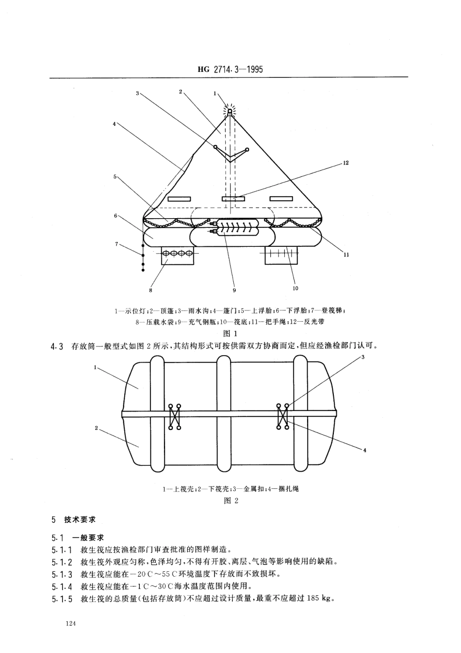 HG 2714.3-1995 气胀救生筏 Y型筏.pdf_第2页