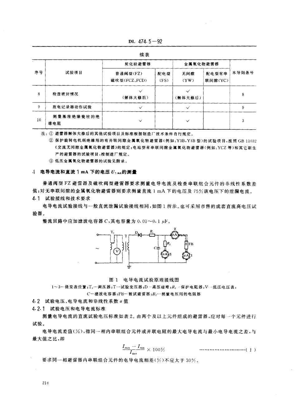 DL 474.5-1992 现场绝缘试验实施导则 避雷器试验.pdf_第2页