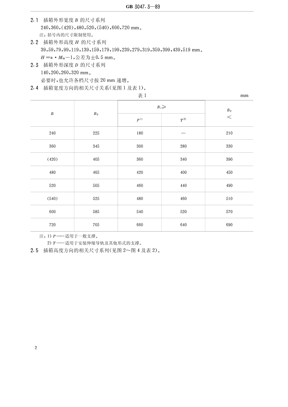 GBT 3047.3-1989 高度进制为20mm的插箱、插件基本尺寸系列.pdf_第2页