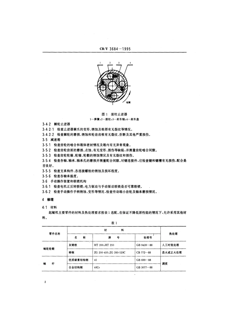 CBT 3684-1995 船用起艇机修理技术要求.pdf_第3页