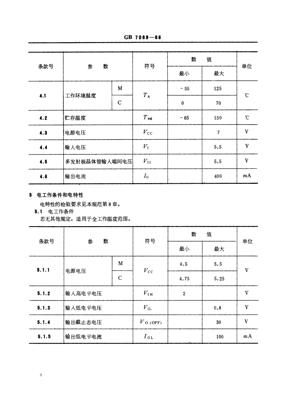 GBT 7089-1986 电子元器件详细规范半导体集成电路CJ0454型双外围正蔌非驱动器.pdf_第3页