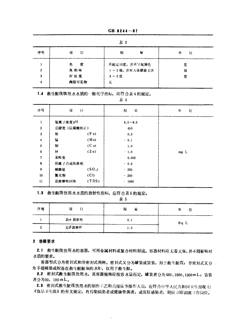 GB 8244-1987 救生艇筏饮用水.pdf_第2页