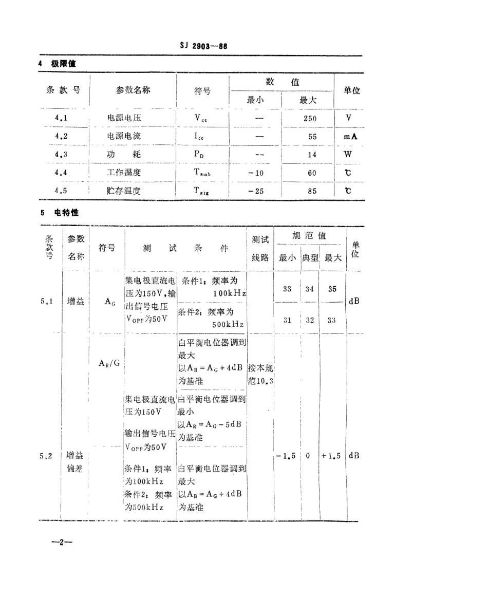 SJ 2903-1988 电子元器件详细规范 厚膜混合集成电路CHM8546视放电路.pdf_第3页