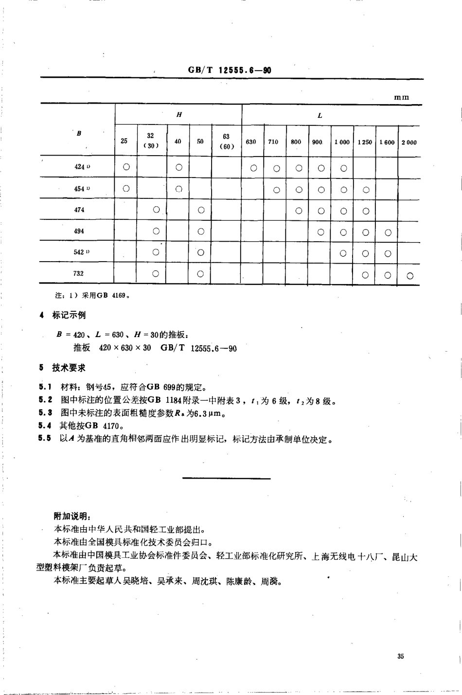 GBT 12555.6-1990 塑料注射模大型模架 推板.pdf_第2页