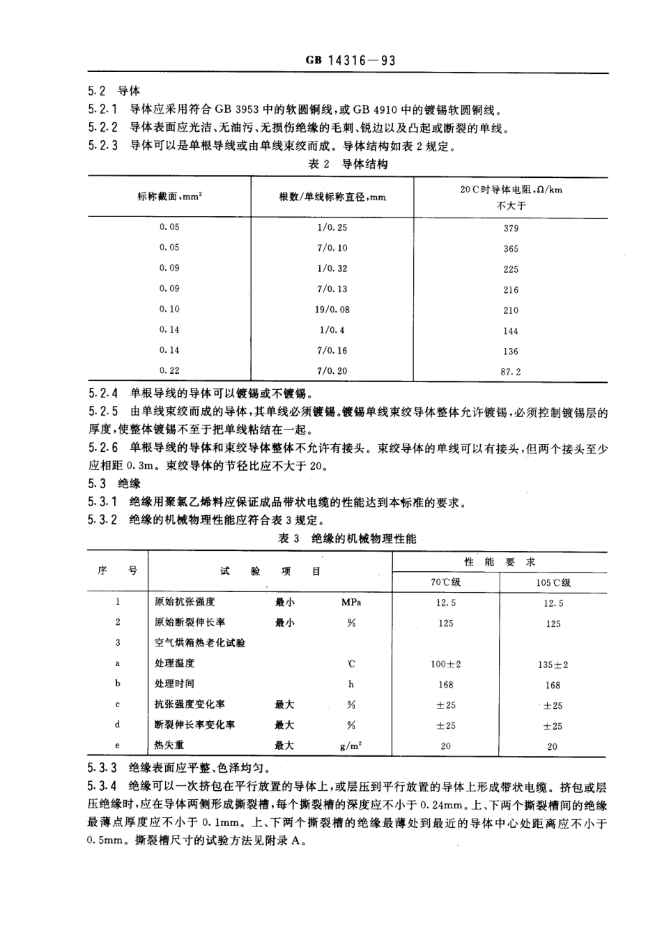 GB 14316-1993 间距1.27mm绝缘刺破型端接式聚氯乙稀绝缘带状电缆.pdf_第3页