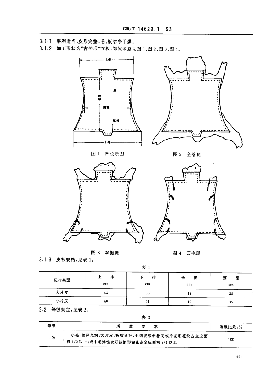 GBT 14629.1-1993 裘皮小湖羊皮.pdf_第2页