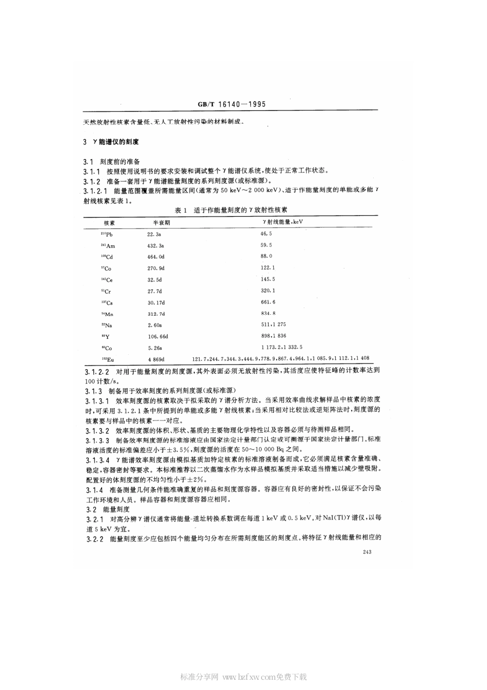 GBT 16140-1995 水中放射性核素的γ能谱分析方.pdf_第2页