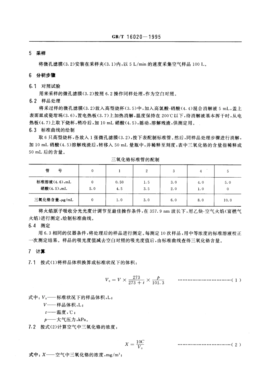GBT 16020-1995 车间空气中三氧化铬的火焰原子吸收光谱测定方法.pdf_第2页