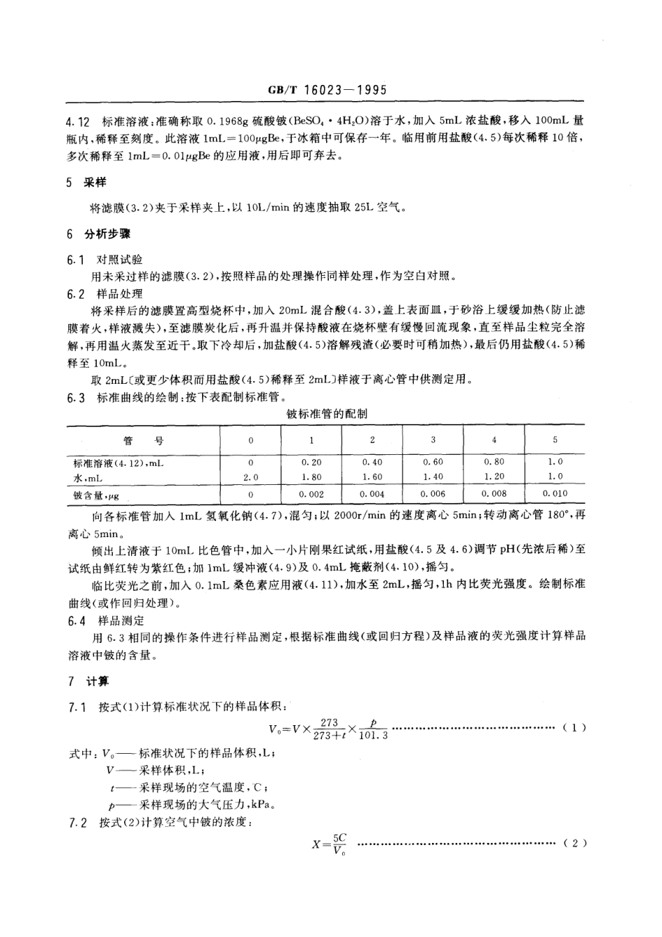 GBT 16023-1995 车间空气中铍的桑色素荧光光度测定方法.pdf_第2页