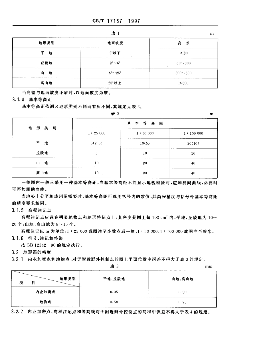 GBT 17157-1997 1∶25000、1∶50000、1∶100000地形图航空摄影测量数字化测图规范.pdf_第3页