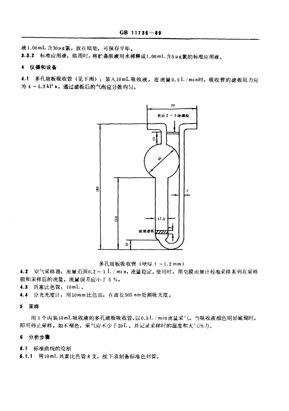 GB 11736-1989 居住区大气中氯卫生检验标准方法 甲基橙分光光度法.pdf_第2页
