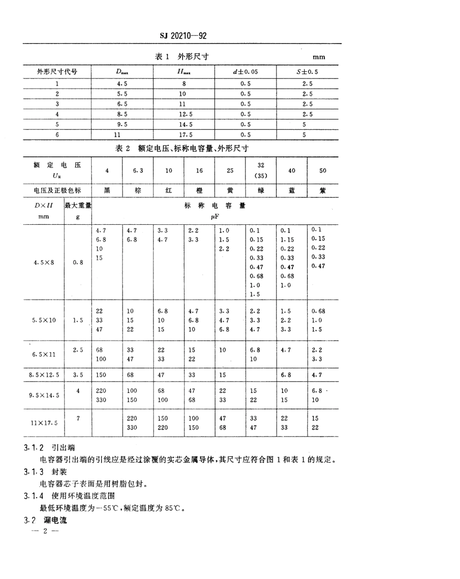 【电子行业军用标准】SJ20210-1992CA420型固体电解质钽电容器详细规范.pdf_第3页