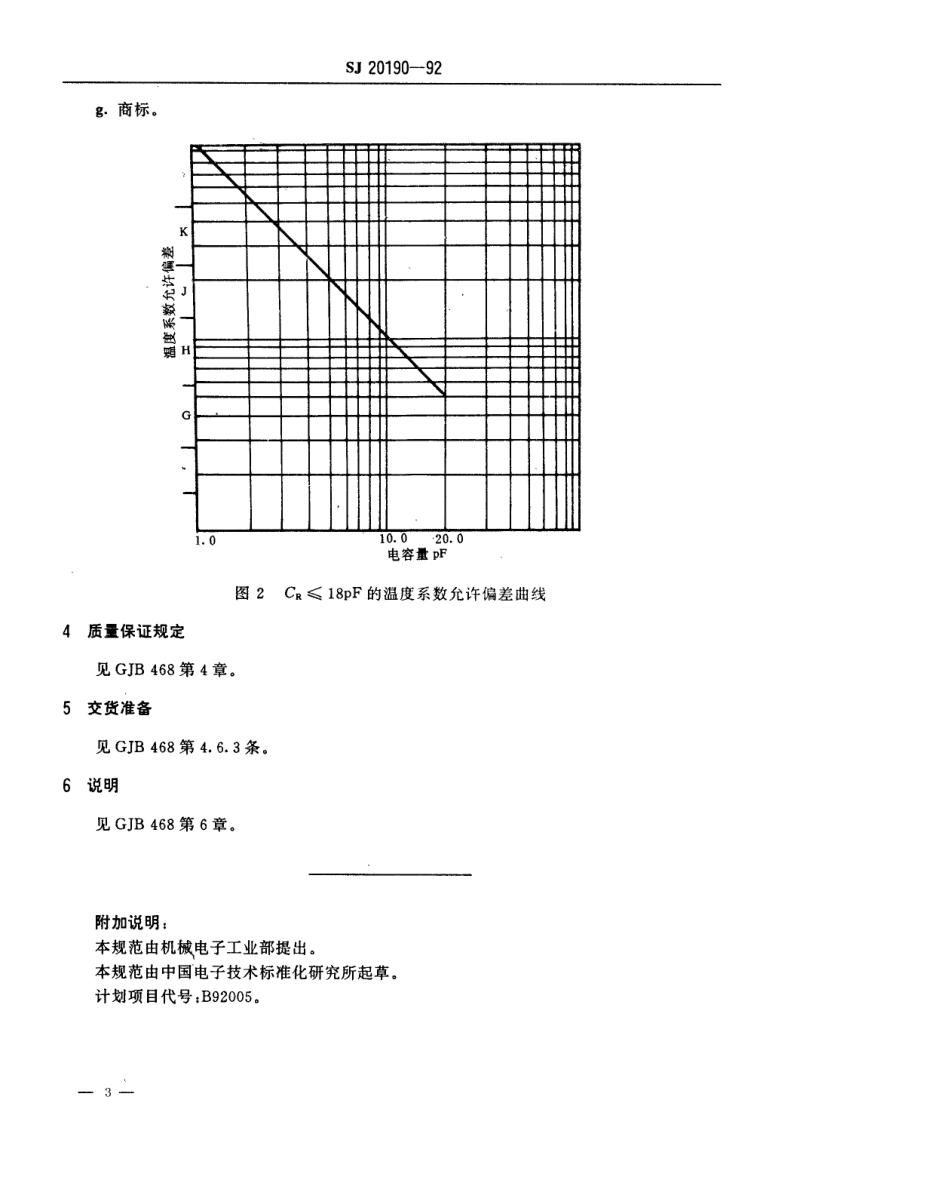 【电子行业军用标准】SJ 20190-1992 CCK102型有可靠性指标的瓷介固定电容器详细规范.pdf_第3页