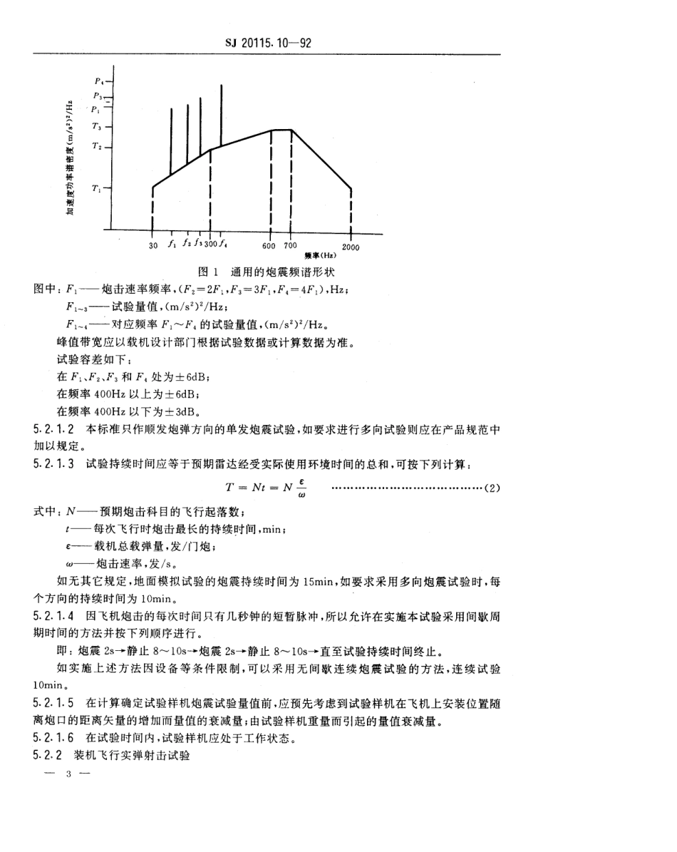 【电子行业军用标准】SJ 20115.10-1992 机载雷达环境条件及试验方法 炮震试验.pdf_第3页