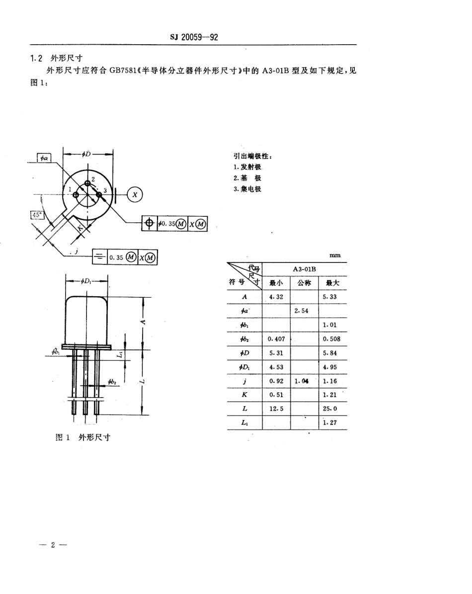 【电子行业军用标准】SJ 20059-1992 半导体分立器件 3DG111型NPN硅高频小功率晶体管详细规范.pdf_第3页