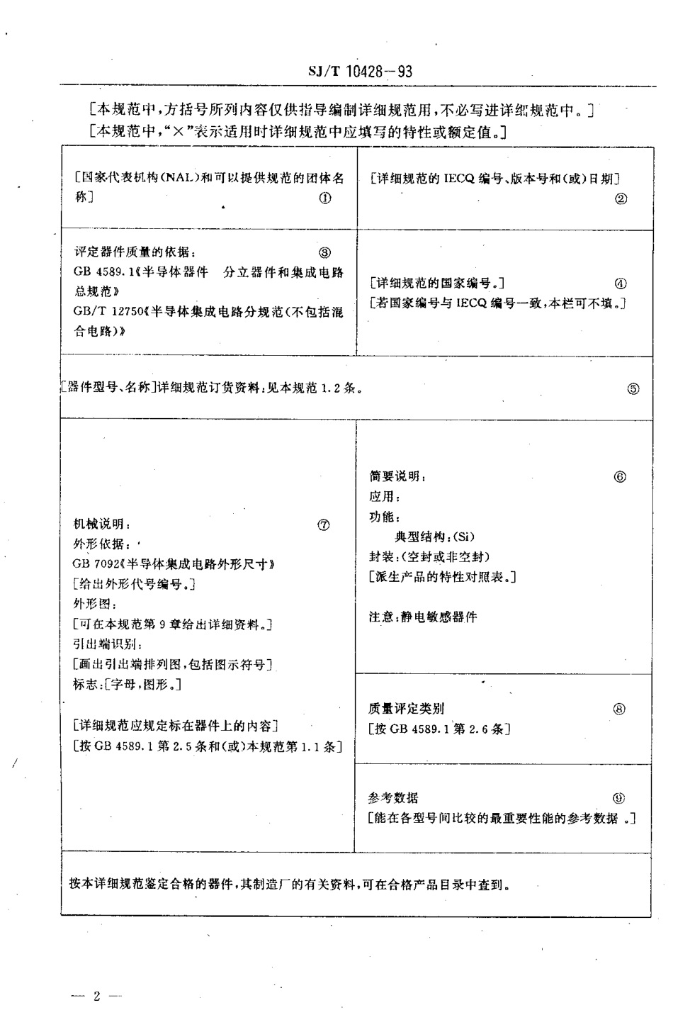 【电子行业军用标准】SJT 10428-1993 54／74HC、54／74HCT、54／74HCU系列高速CMOS数字集成电路空白详细规范.pdf_第3页
