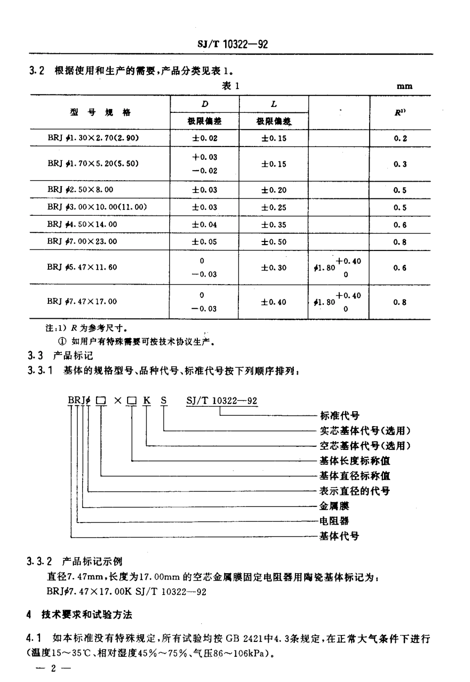 SJT 10322-1992 金属膜固定电阻器用陶瓷基体.pdf_第3页
