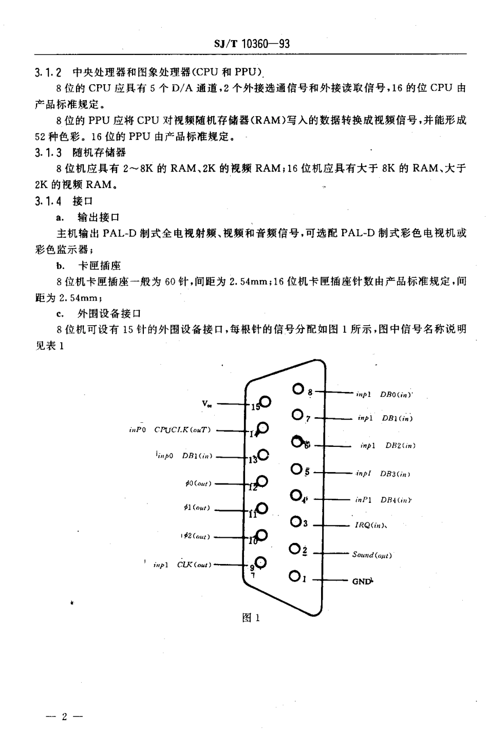SJT 10360-1993 家用电子游戏机通用技术条件.pdf_第3页