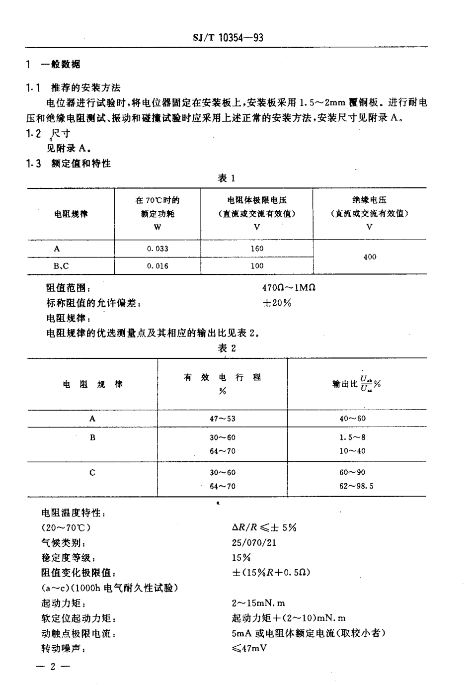 SJT 10354-1993 电子器件详细规范WHE121型低功率电位器 评定水平E.pdf_第3页