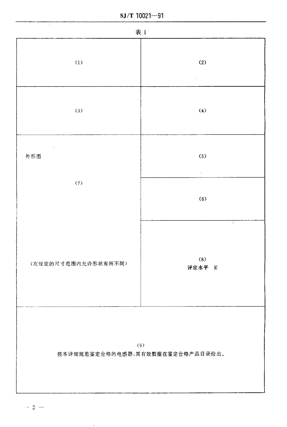 SJT 10021-1991 电子设备用固定电感器空白详细规范评定水平E (可供认证用).pdf_第3页