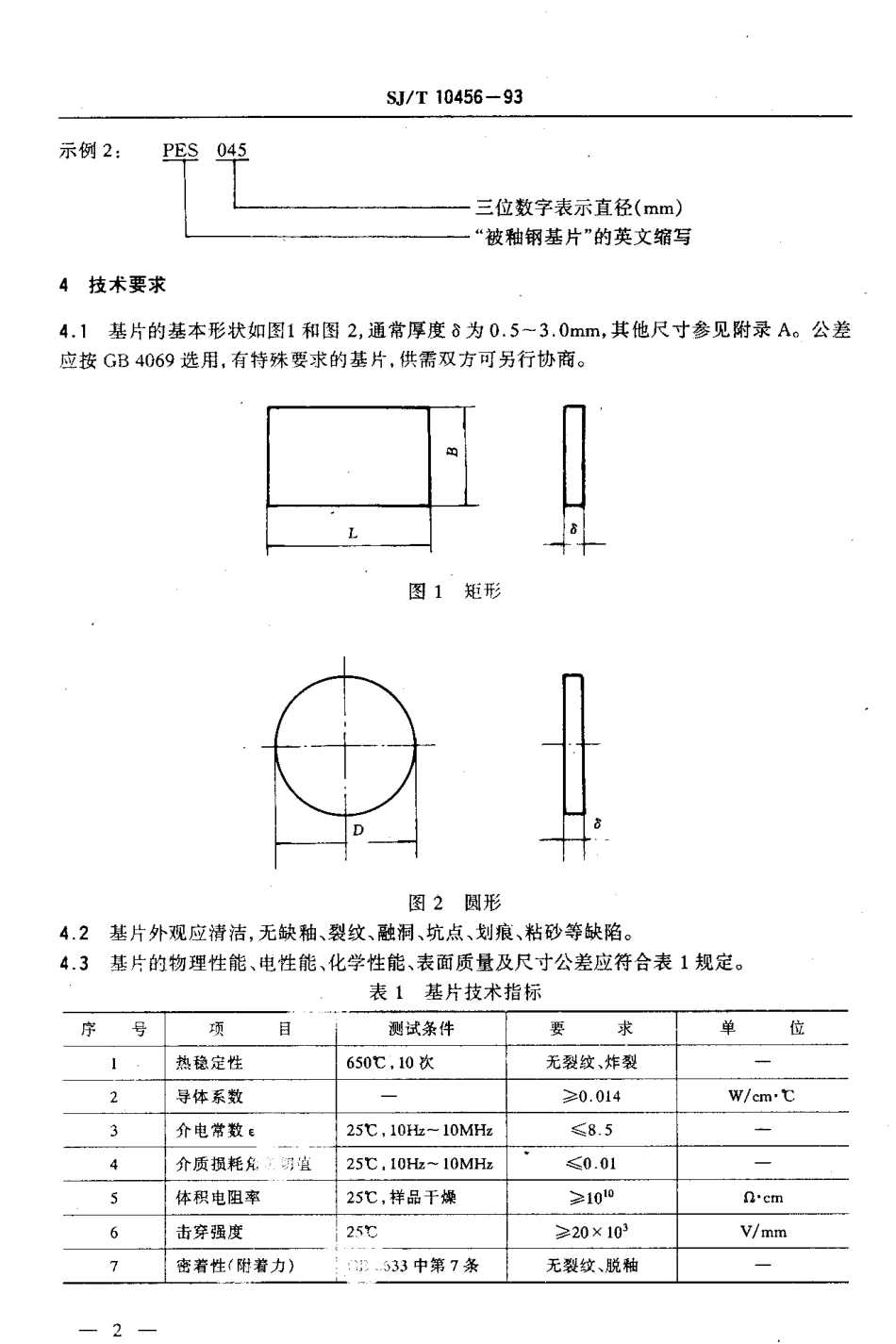 【电子行业军用标准】SJT 10456-1993 混合集成电路用被釉钢基片.pdf_第3页