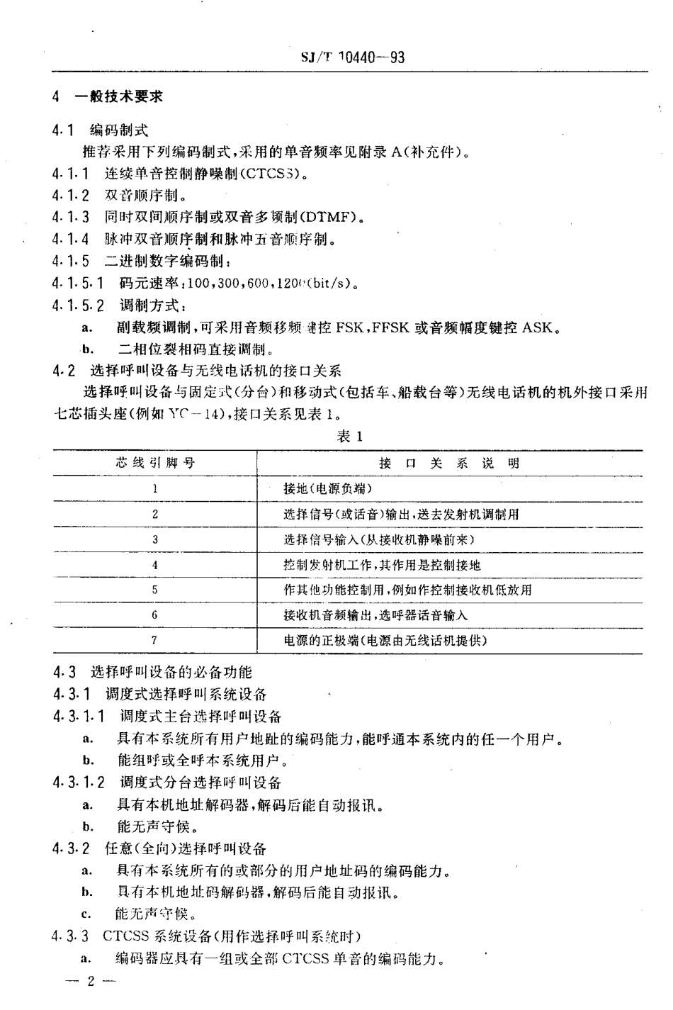 【电子行业军用标准】SJT 10440-1993 移动通信选择呼叫设备技术要求.pdf_第3页