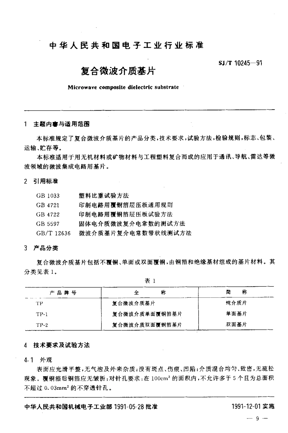 SJT 10245-1991 复合微波介质基片.pdf_第2页