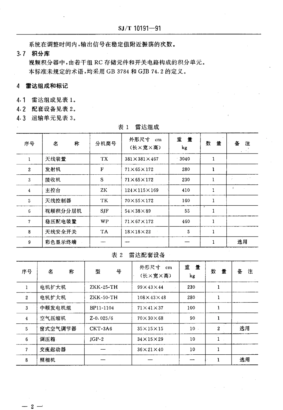 SJT 10191-1991 713型天气雷达.PDF_第3页