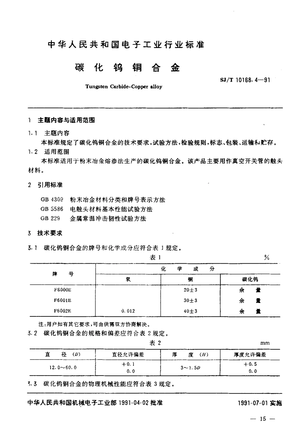 SJT 10168.4-1991 碳化钨铜合金.pdf_第2页