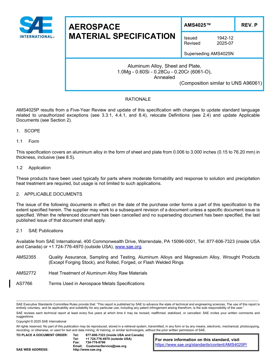 SAE AMS 4025P-2025.pdf_第1页