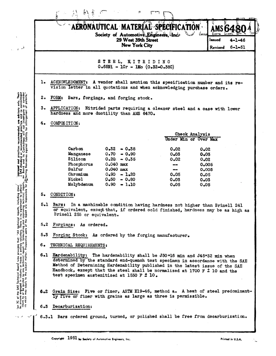 SAE AMS 6480A-1951 scan.pdf_第1页