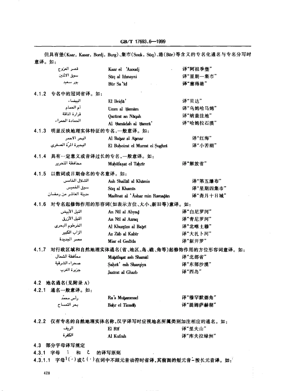 GBT 17693.6-1999 外语地名汉字译写导则 阿拉伯语.pdf_第3页