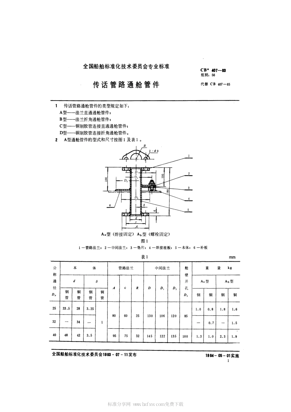 CB 407-1983 传话管路通舱管件.pdf_第2页