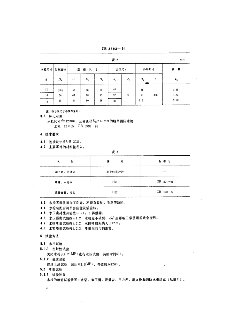 CB 3393-1991 船用消防水枪.pdf_第3页