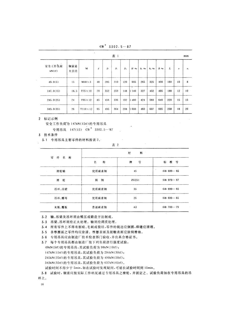 CB 3302.5-1987 双千斤索单吊杆装置 专用吊具.pdf_第3页