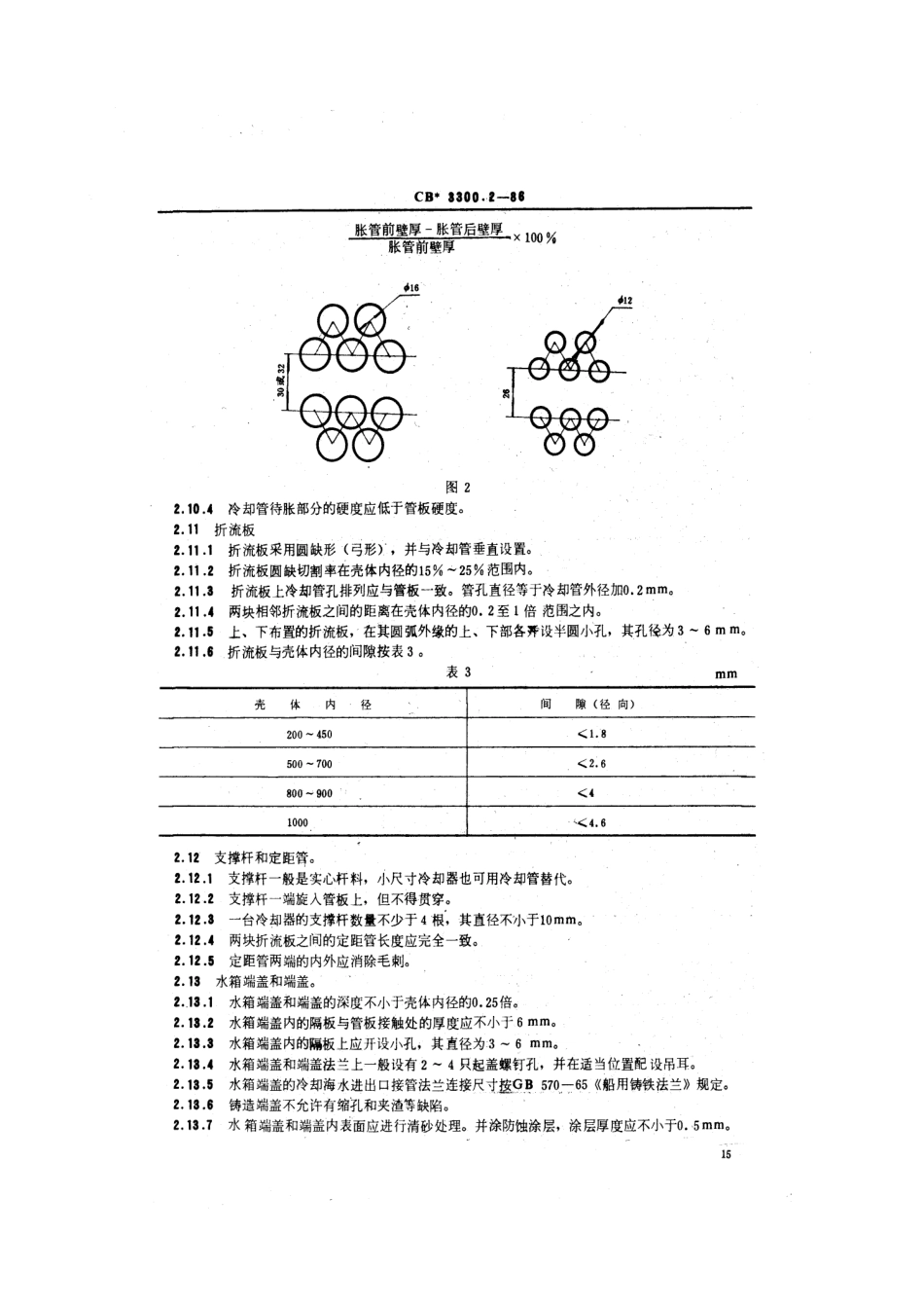 CB 3300.2-1986 船用滑油、淡水冷却器 技术条件.pdf_第3页
