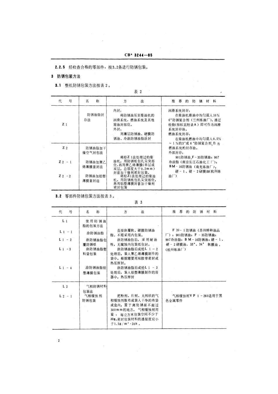 CB 3244-1985 船用柴油机及其零部件防锈包装技术条件.pdf_第3页
