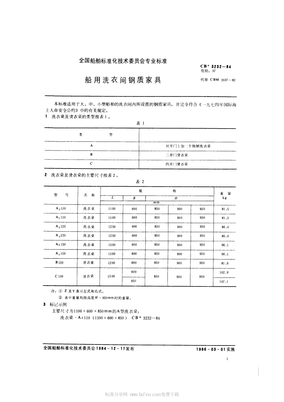 CB 3232-1984 船用洗衣间钢质家具.pdf_第2页