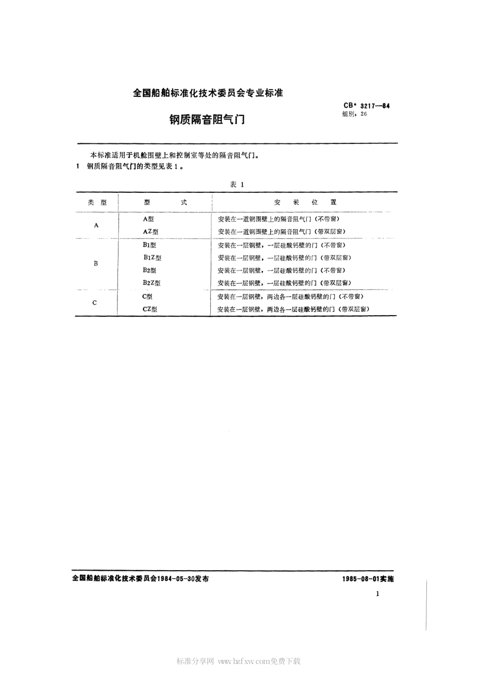 CB 3217-1984 钢质隔音阻气门.pdf_第2页