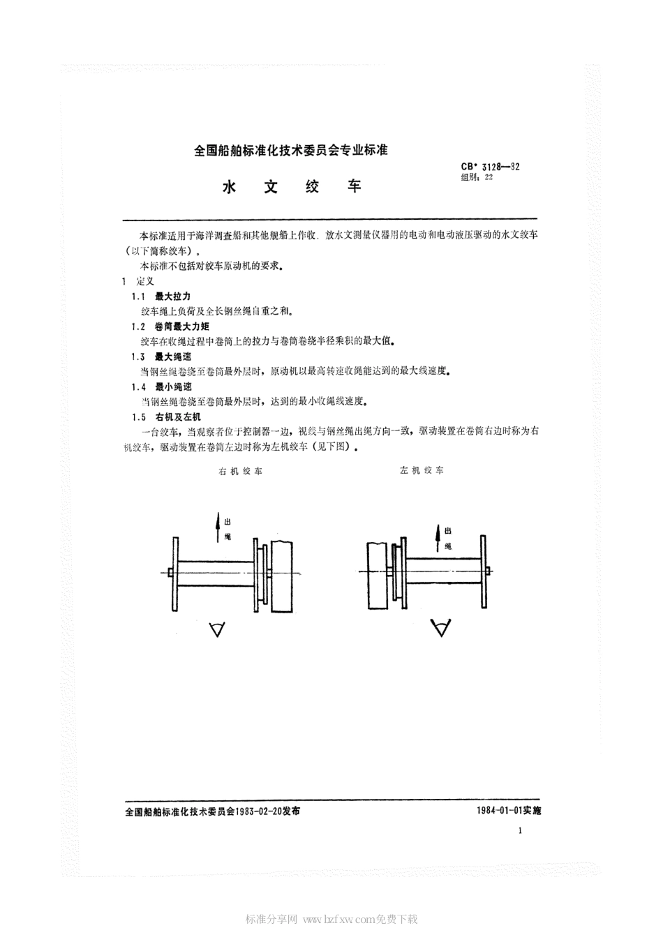 CB 3128-1982 水文绞车.pdf_第2页