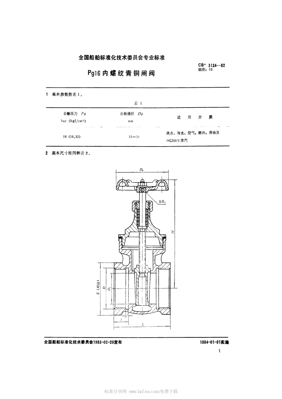 CB 3124-1982 Pg16内螺纹青铜闸阀.pdf_第2页