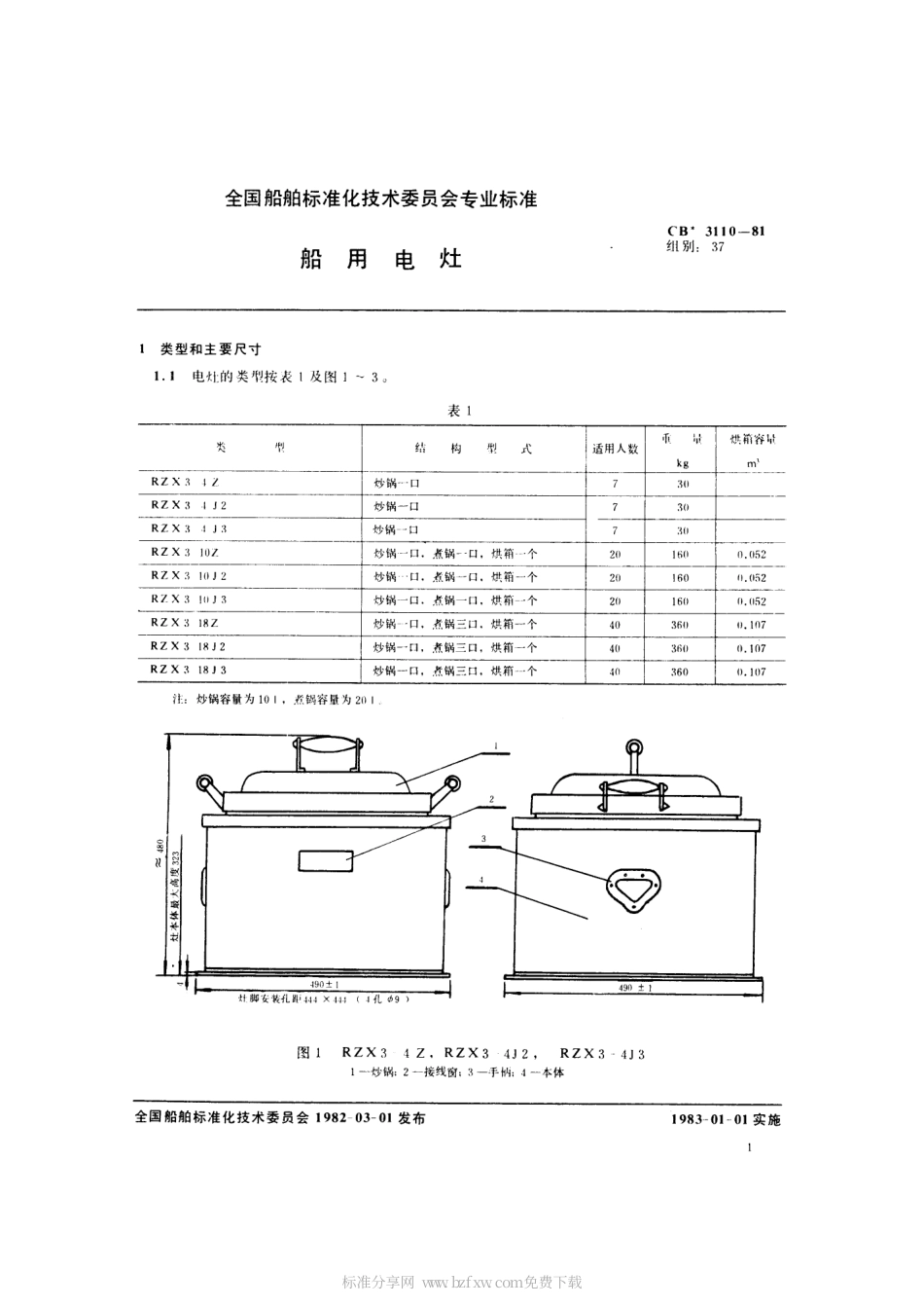 CB 3110-1984 船用电灶.pdf_第2页
