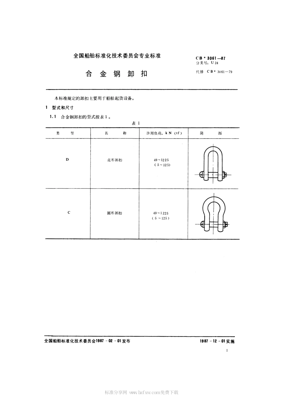 CB 3061-1987 合金钢卸扣.pdf_第2页