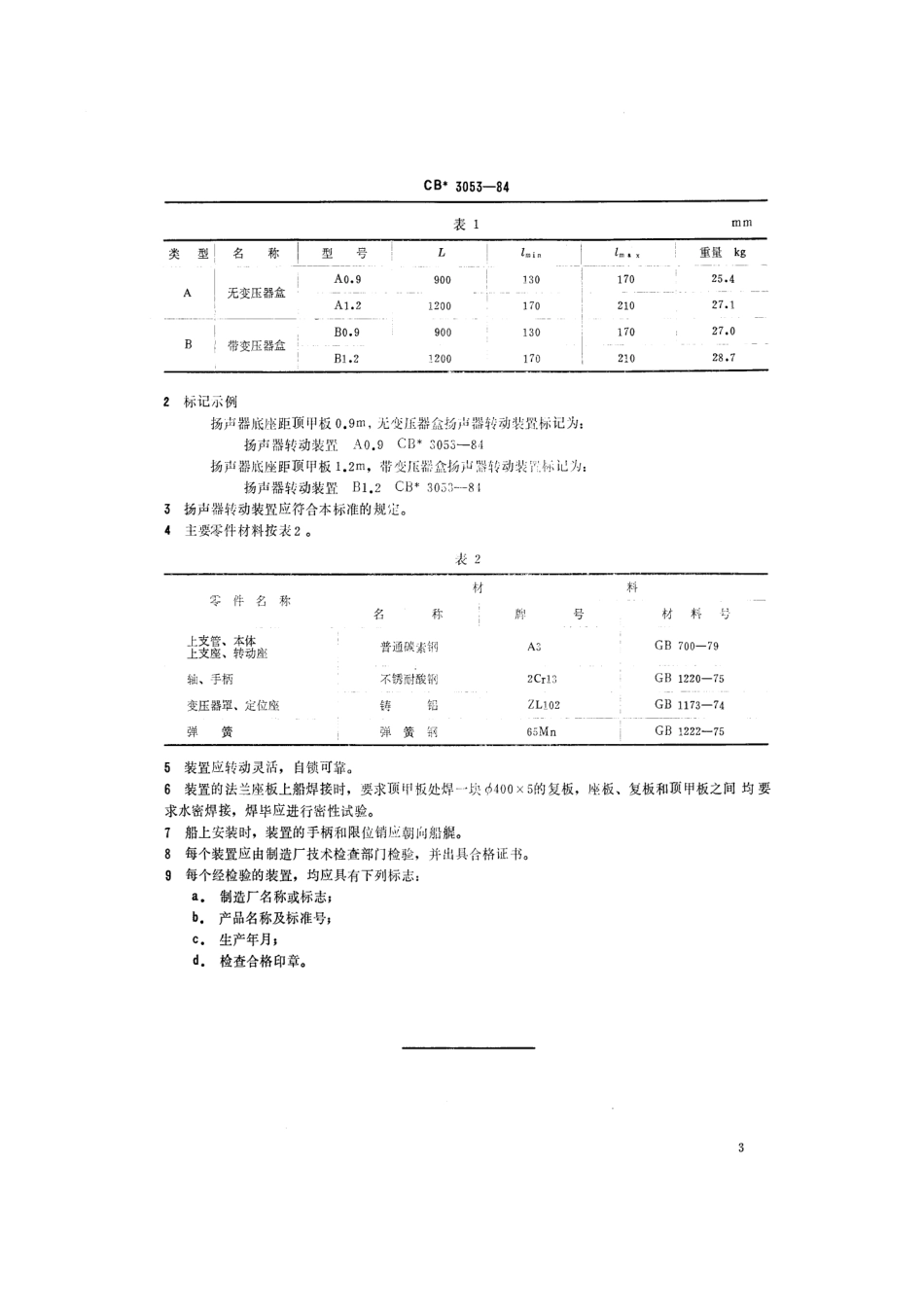 CB 3053-1984 扬声器转动装置.pdf_第3页